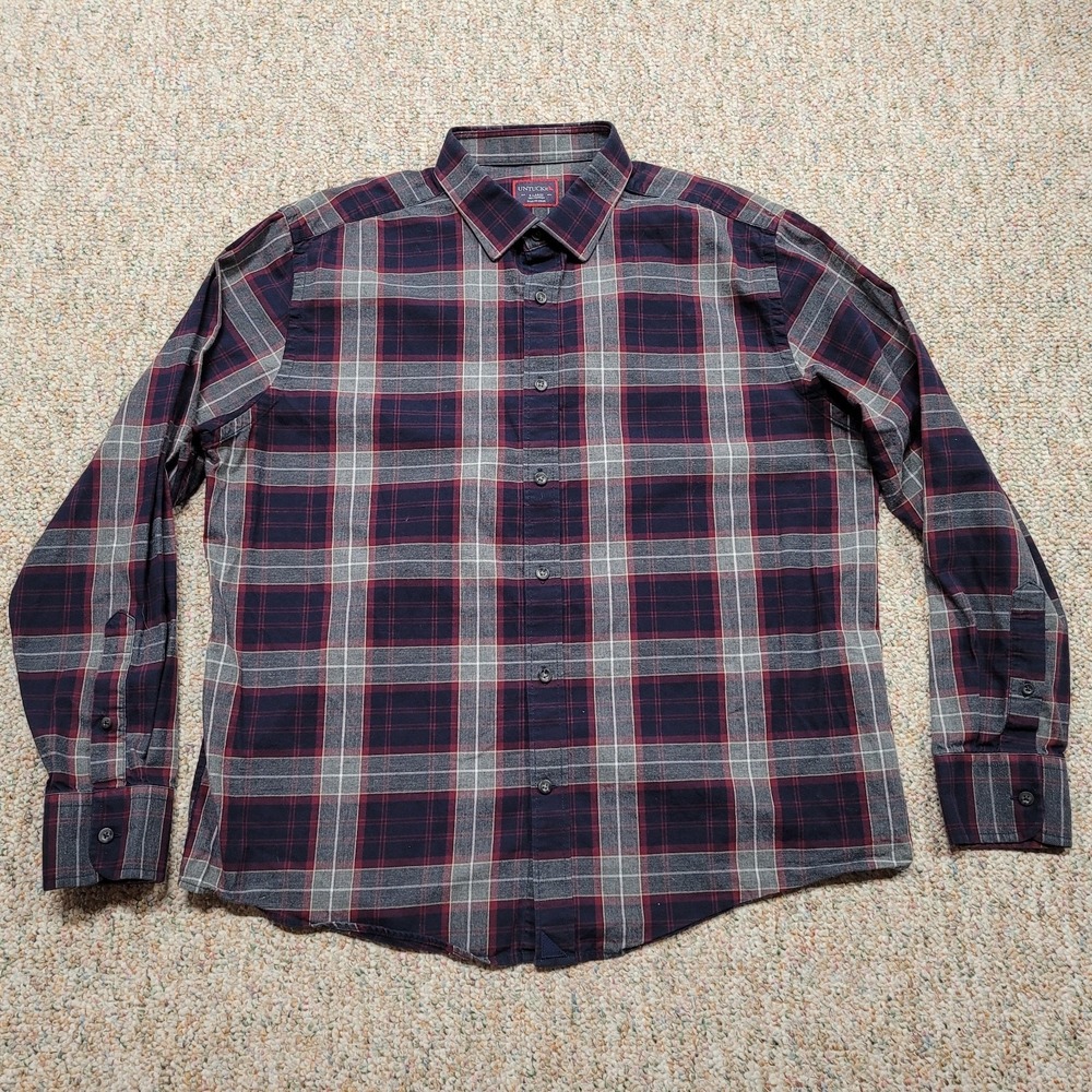 UNTUCKit Shirt Mens XL Multi Plaid Button Up Long Sleeve Cotton Casual Preppy